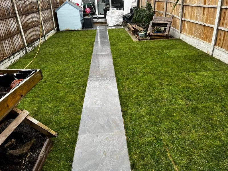 back garden path turf corringham 02